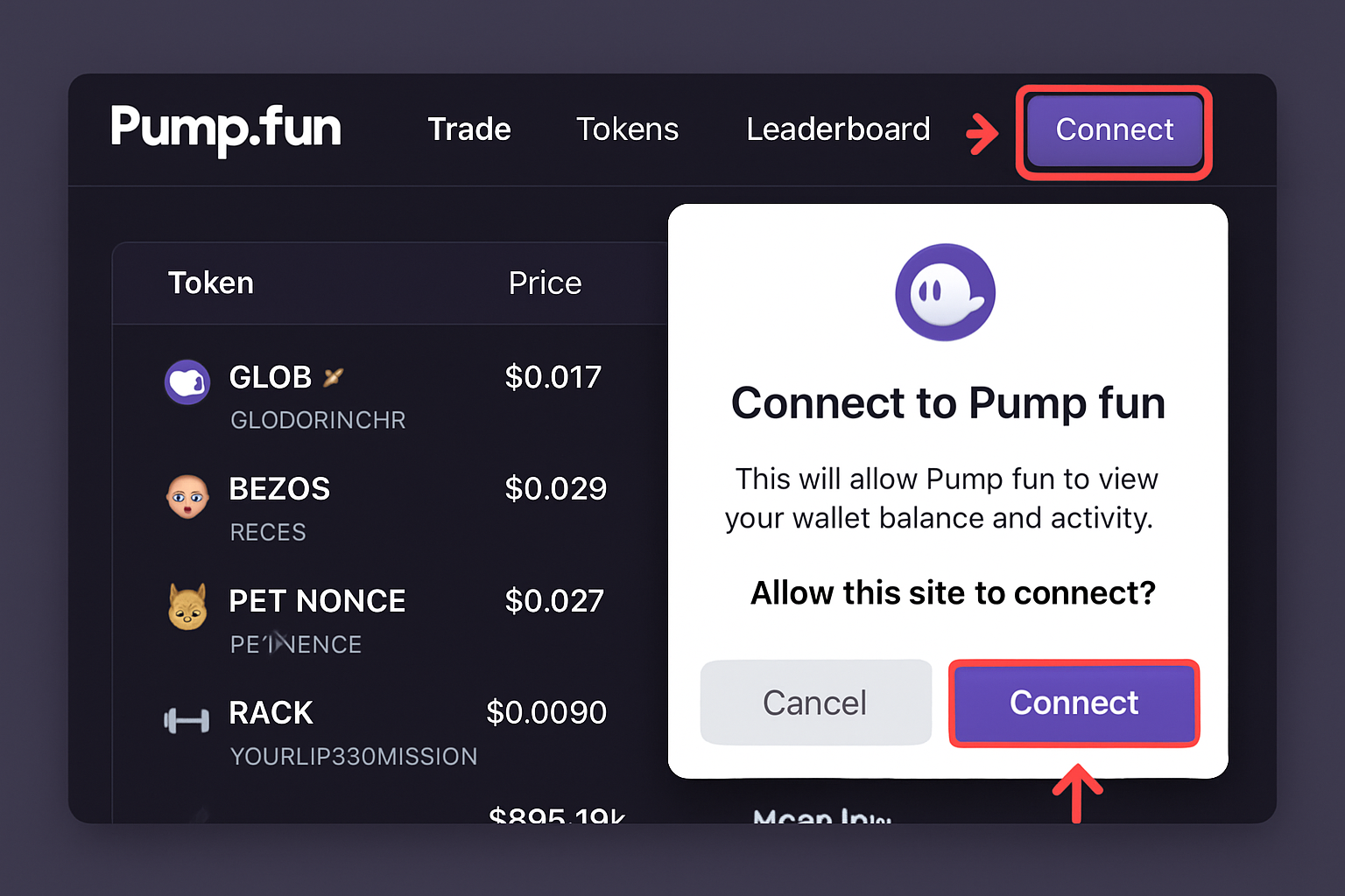 Connect to Pump.fun